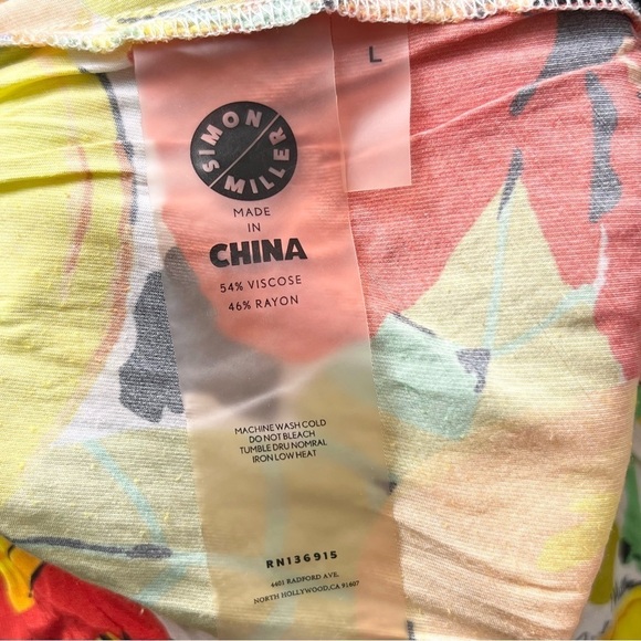 SIMON MILLER Tropical Floral Fruit Print High Rise Wide Leg Pull On Veda Pants L - Picture 9 of 11